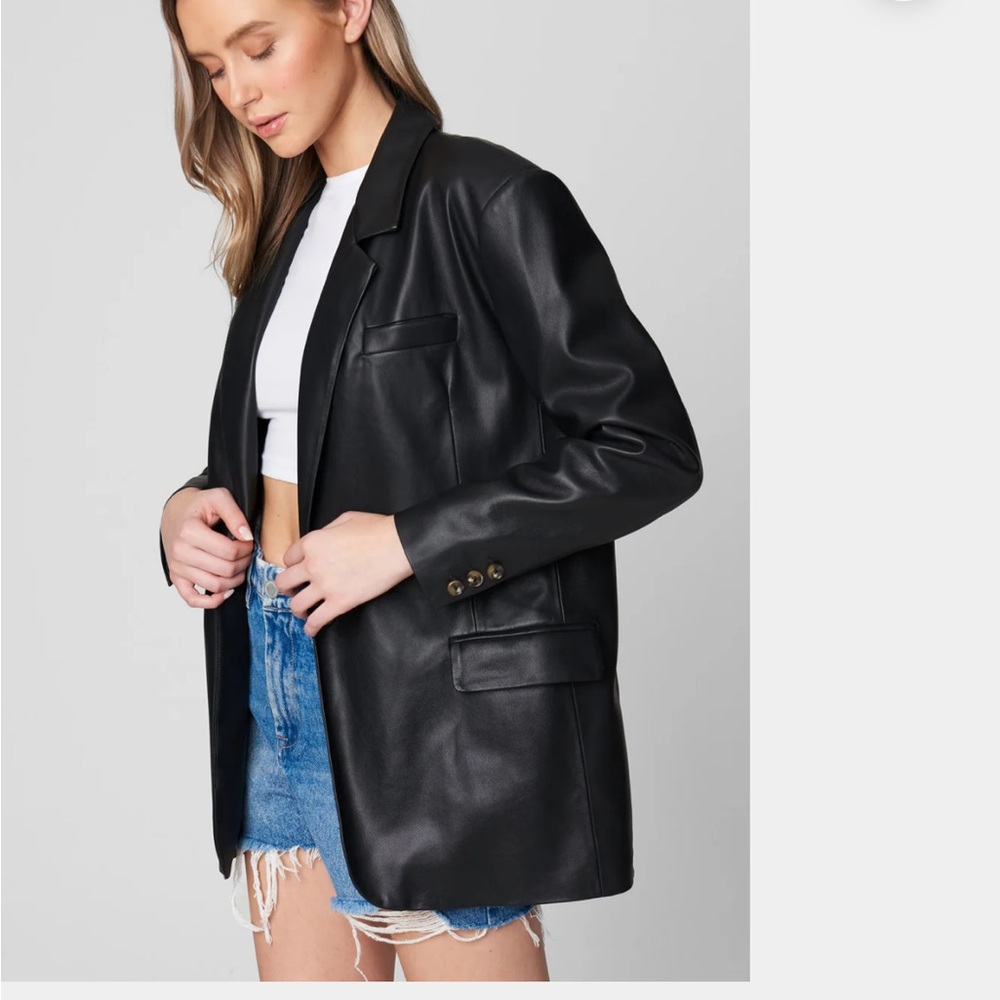 BlankNYC Black Leather Blazer